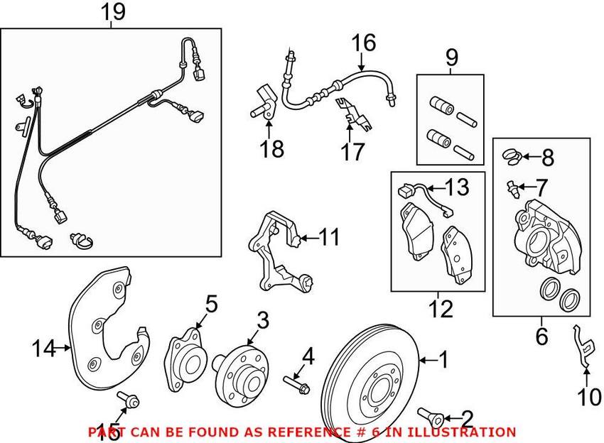 Audi Disc Brake Caliper - Front Passenger Side 8K0615124H